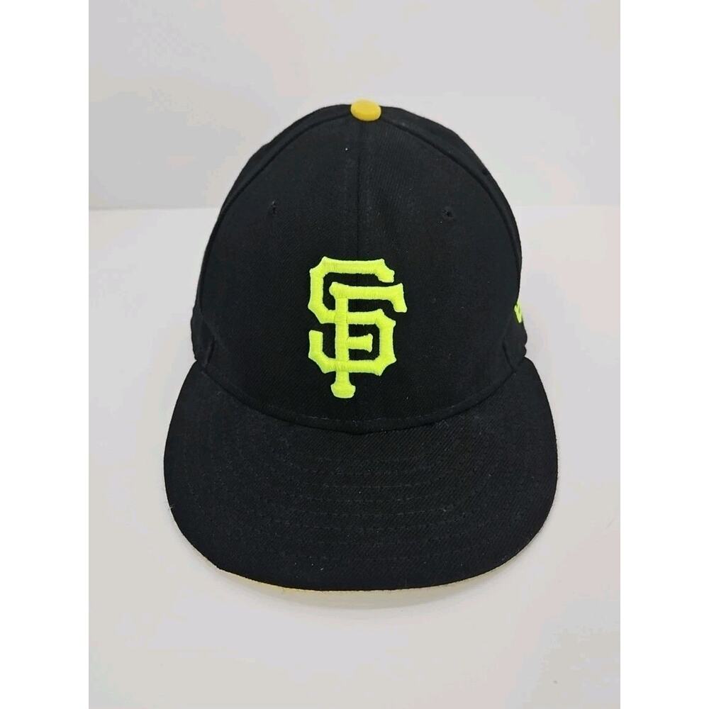 MLB-San Francisco Giants 59FIFTY Fitted New Era Black/Neon yellow Hat Size 7 3/4
